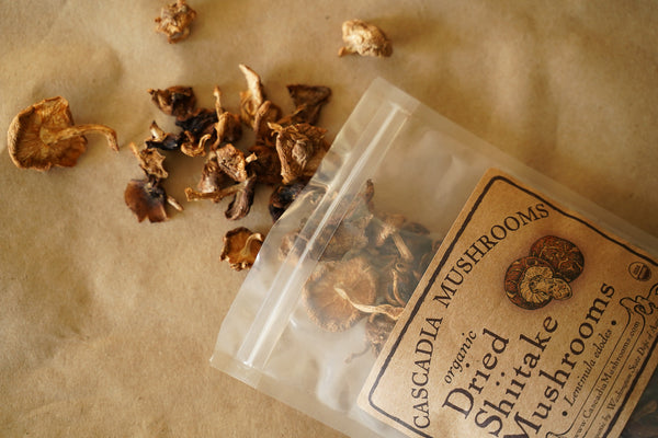 Organic dried shiitake mushrooms from Cascadia Mushrooms